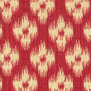 Antique Red Covington Fabric Red & Tan Ikat Fabric Savvy Swatch