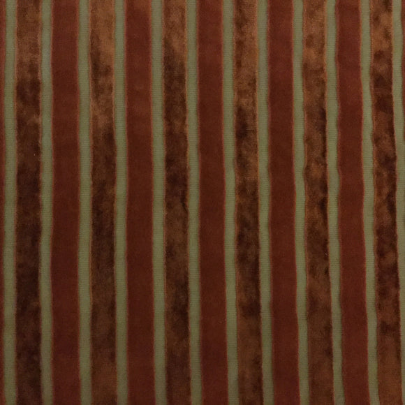 Bars Velvet Stripe - Rust 36 Decorative Fabric by Home Secrets, Upholstery, Drapery, Home Accent, Home Secrets,  Savvy Swatch
