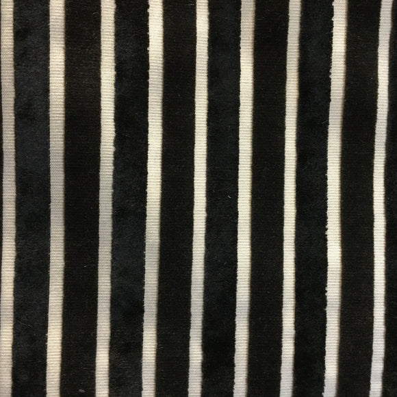 Bars Velvet Stripe - Black 2 Decorative Fabric by Home Secrets, Upholstery, Drapery, Home Accent, Home Secrets,  Savvy Swatch