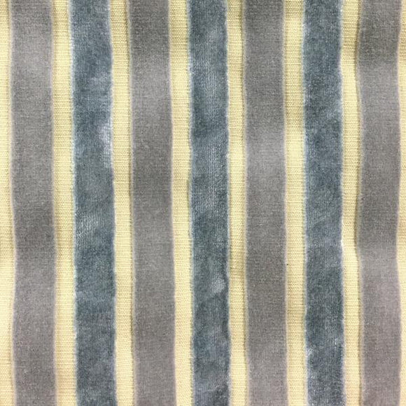 Bars Velvet Stripe- Blue Silver -52 Decorative Fabric by Home Secrets, Upholstery, Drapery, Home Accent, Home Secrets,  Savvy Swatch