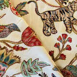 Vibrant Multi-Color Wilderness Crewel Embroidery On White Fine Cotton Knit Backed EMB19171