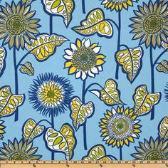 Waverly Farmer's Market in Blue Jay Decorator Fabric, Upholstery, Drapery, Home Accent, P Kaufmann,  Savvy Swatch