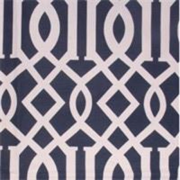 Trellis Lagoon Integrate Blue Geometric Cotton Drapery Fabric by Richloom, Drapery, Home Accent, Richloom,  Savvy Swatch