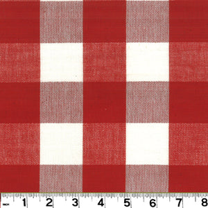 Roth and Tompkins Lyme Berry and White Check Fabric