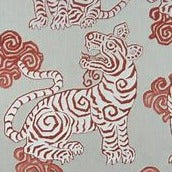 De Leo Akbar Coral Tiger Cut-Velvet Epingle Decorator Fabric