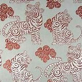 De Leo Akbar Coral Tiger Cut-Velvet Epingle Decorator Fabric