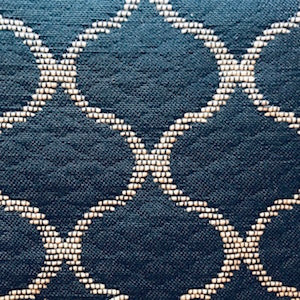 Oakley Navy Geometric Quilted Look Woven Upholstery Fabric, Upholstery, Drapery, Home Accent, Premier Textiles,  Savvy Swatch