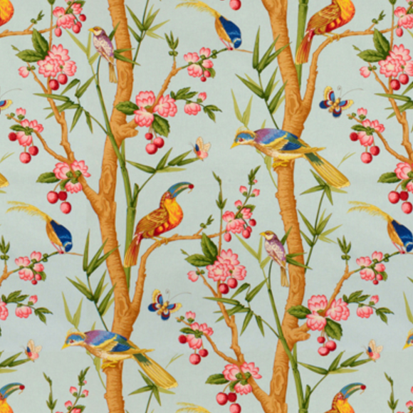 3.25 Yards of BR-71622 - 02 Brunschwig and Fils Toucans Bleu Fabric