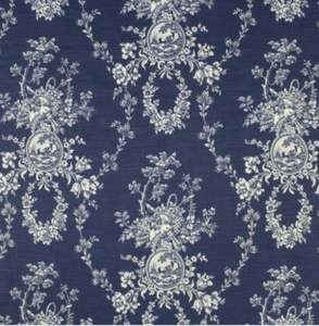 Country House Toile Indigo Blue Decorator Fabric