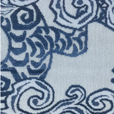 De Leo Imperial Classic Blue Dragon Cut-Velvet Epingle Decorator Fabric
