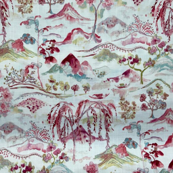 Belle Maison Willa Cherry Blossom Asian Toile Decorator Fabric