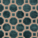 Robert Allen Velvet Geo Upholstery Fabric in Turquoise