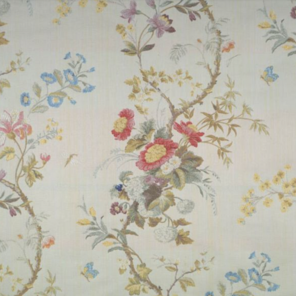 3.9 Yards Scalamandre Meissen Magnolia Luxury Italian Lampas Decorator Fabric