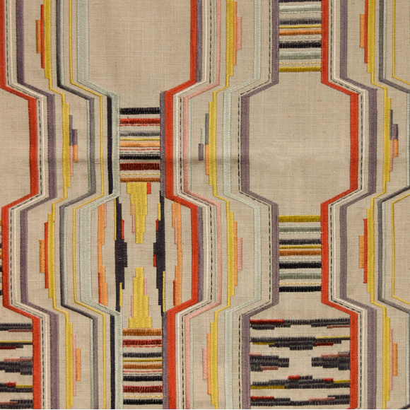 Marrakesh Multi Embroidered Lattice Decorator Fabric