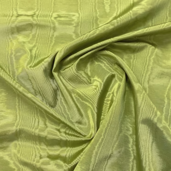 Lustrous Pear Green Moire Decorator Fabric
