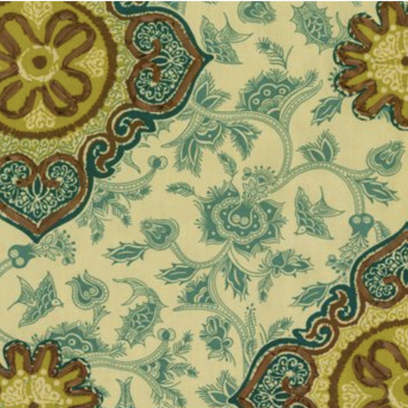 Iman Home Medina Jasper Teal Decorator Fabric, Upholstery, Drapery, Home Accent, Greenhouse,  Savvy Swatch
