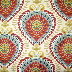 Shiraz-Carnival Framed Red and Blue Fabric by Tempo, Upholstery, Drapery, Home Accent, Tempo,  Savvy Swatch