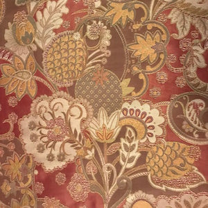 G474 Spice Floral Silk Fabric, Drapery, Home Accent, Light Upholstery, TNT,  Savvy Swatch