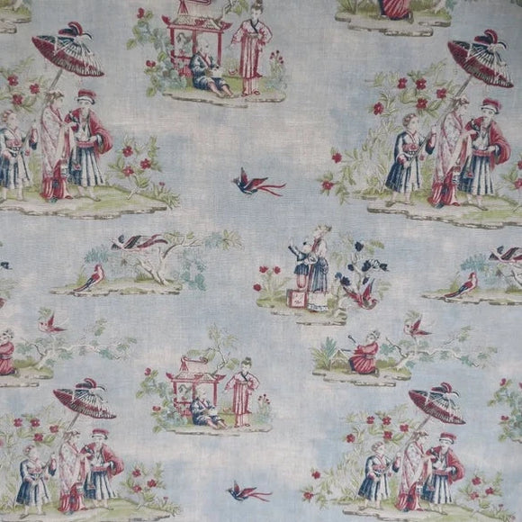 Aquataine Looking Glass - Empire Blue Asian Toile Decorator Fabric – Savvy  Swatch
