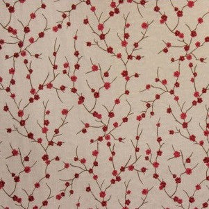 Richloom Blossom Cherry Embroidered Decorator Fabric, Upholstery, Drapery, Home Accent, TNT,  Savvy Swatch