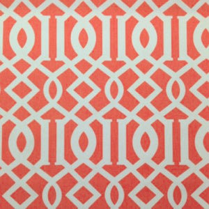 Keokit Coral Orange Geometric Cotton Drapery Fabric by Richloom, Drapery, Home Accent, Richloom,  Savvy Swatch