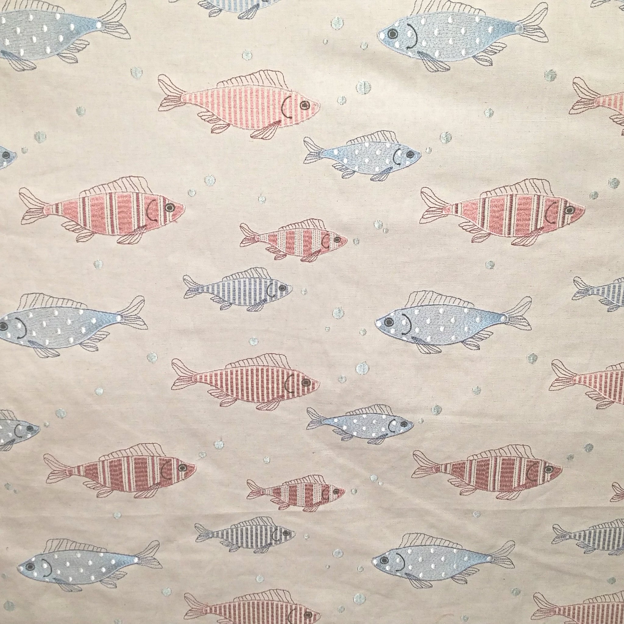 Fish Tales Embroidered Decorator Fabric by Golding – Savvy Swatch