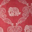 Memorable Elephant in Strawberry Embroidered Decorator Fabric by Mill Creek, Upholstery, Drapery, Home Accent, Swavelle Millcreek,  Savvy Swatch