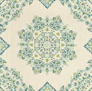 Kravet Parvani Linen Fabric in Teal/Lime, Upholstery, Drapery, Home Accent, Savvy Swatch,  Savvy Swatch