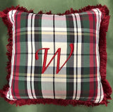 Pottery Barn Denver Plaid Personalized Christmas Pillow, Upholstery, Drapery, Home Accent, Golding,  Savvy Swatch