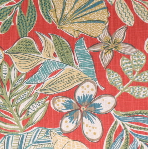 3 or 2.5 yards of Robert Allen Mixed Motif Fabric in Coral