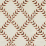 Clover Lane in Coral Embroidered Decorator Fabric